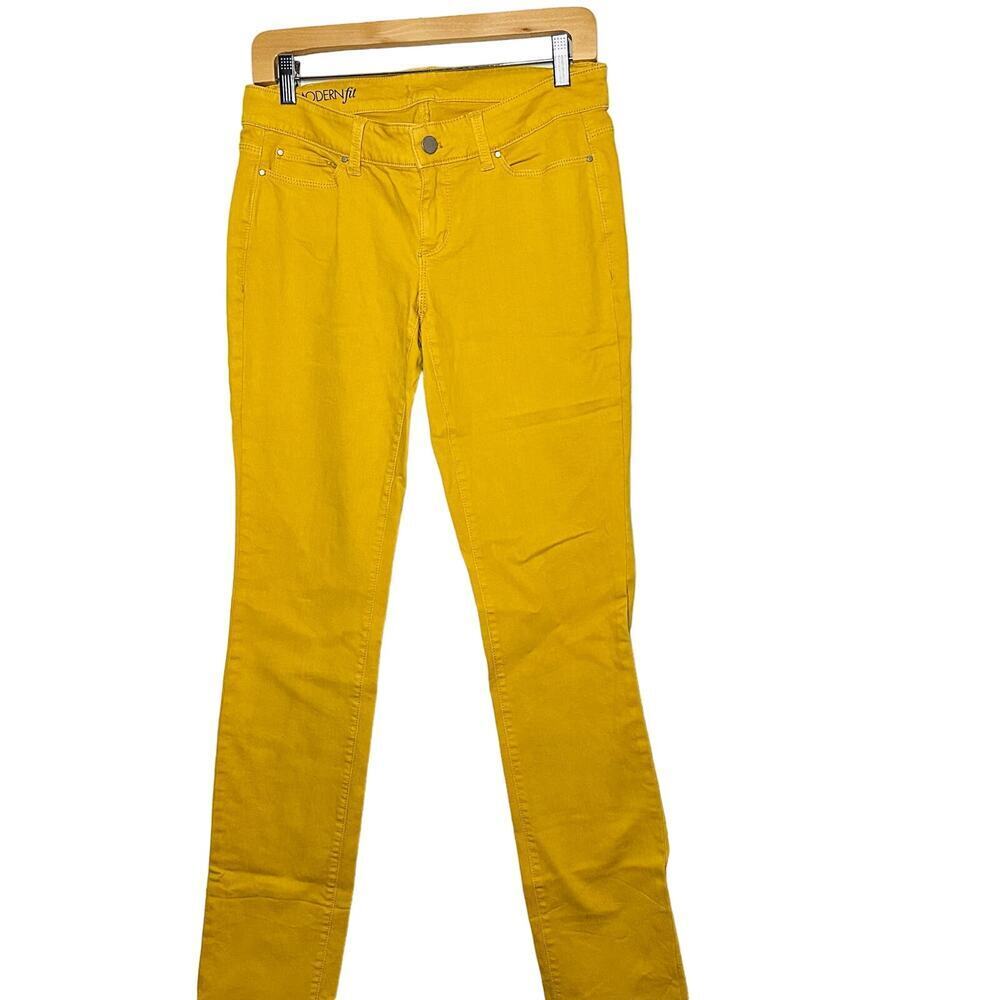 Ann Taylor Women’s Yellow Cotton Blend Modern Fit Golden Straight Jeans Size 4